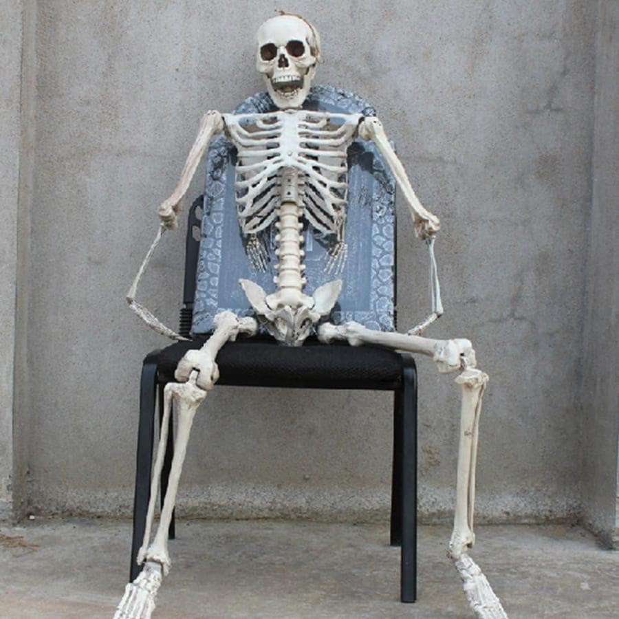 ハロウィン 骸骨 飾り 165cm等身大 スケルトン 怖い お化け屋敷 髑髏 恐怖 ホラー デコレーション 雰囲気満点 装飾 道具 家庭用 店舗 パーティー 肝試し ハロウ
