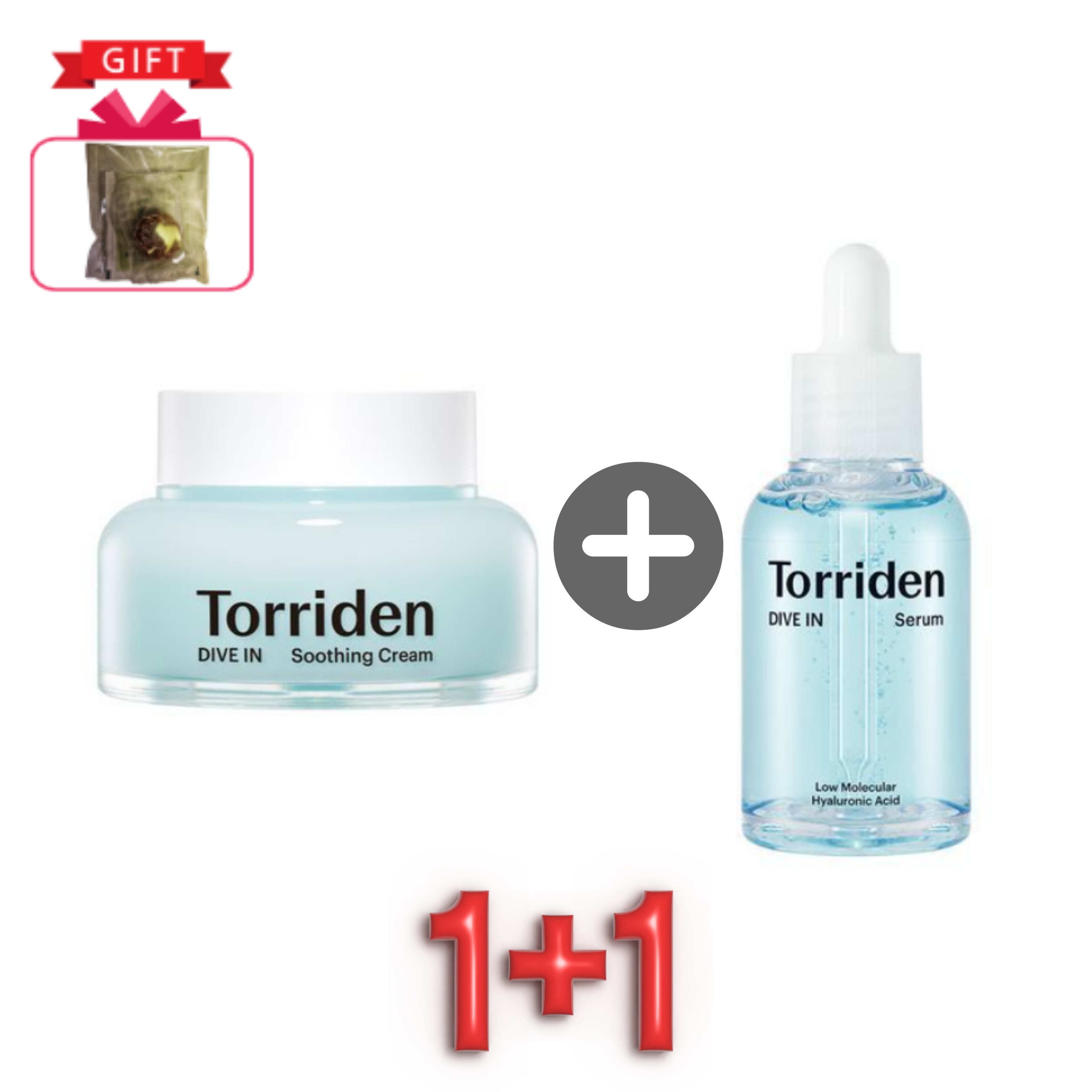 【1+1】 大容量 ダイブイン 低分子ヒアルロン酸 スージングクリーム 100ml ＆ セラム 50ml セット【高保湿・5種ヒアルロン酸・鎮静・敏感肌・ビーガン認証】 ヒアルロン酸ク