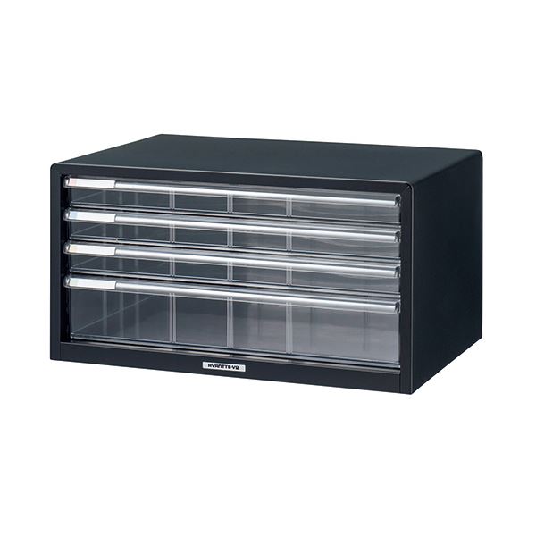 ナカバヤシ アバンテV2 レターケースA3ヨコ 浅3段・深1段 クロ A3L-44 1台