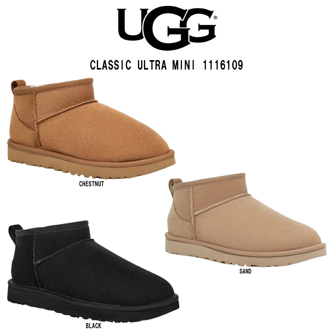 (SALE)UGG レディース クラシック ウルトラ ミニ ブーツ ムートン シープスキン スエード アンクル丈 プルタブ ギフト W CLASSIC ULTRA MINI 1116109