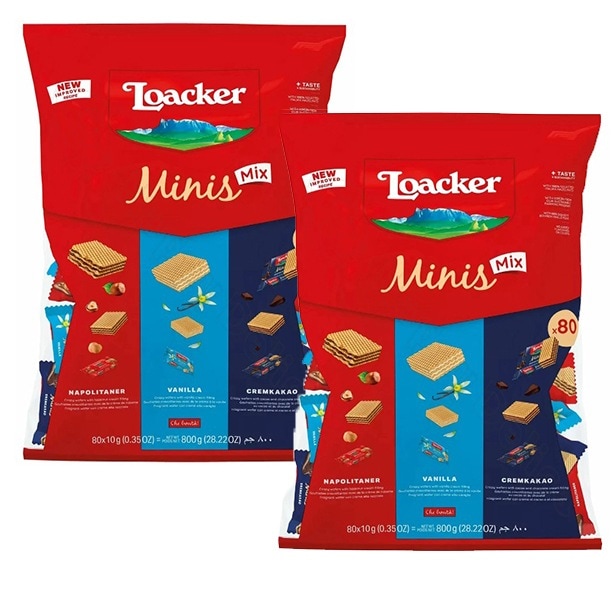 【Loacker】 ローカー ミニーズ アソート 80個×2袋セット　おやつ ギフト プレゼント バレンタイン　コストコ