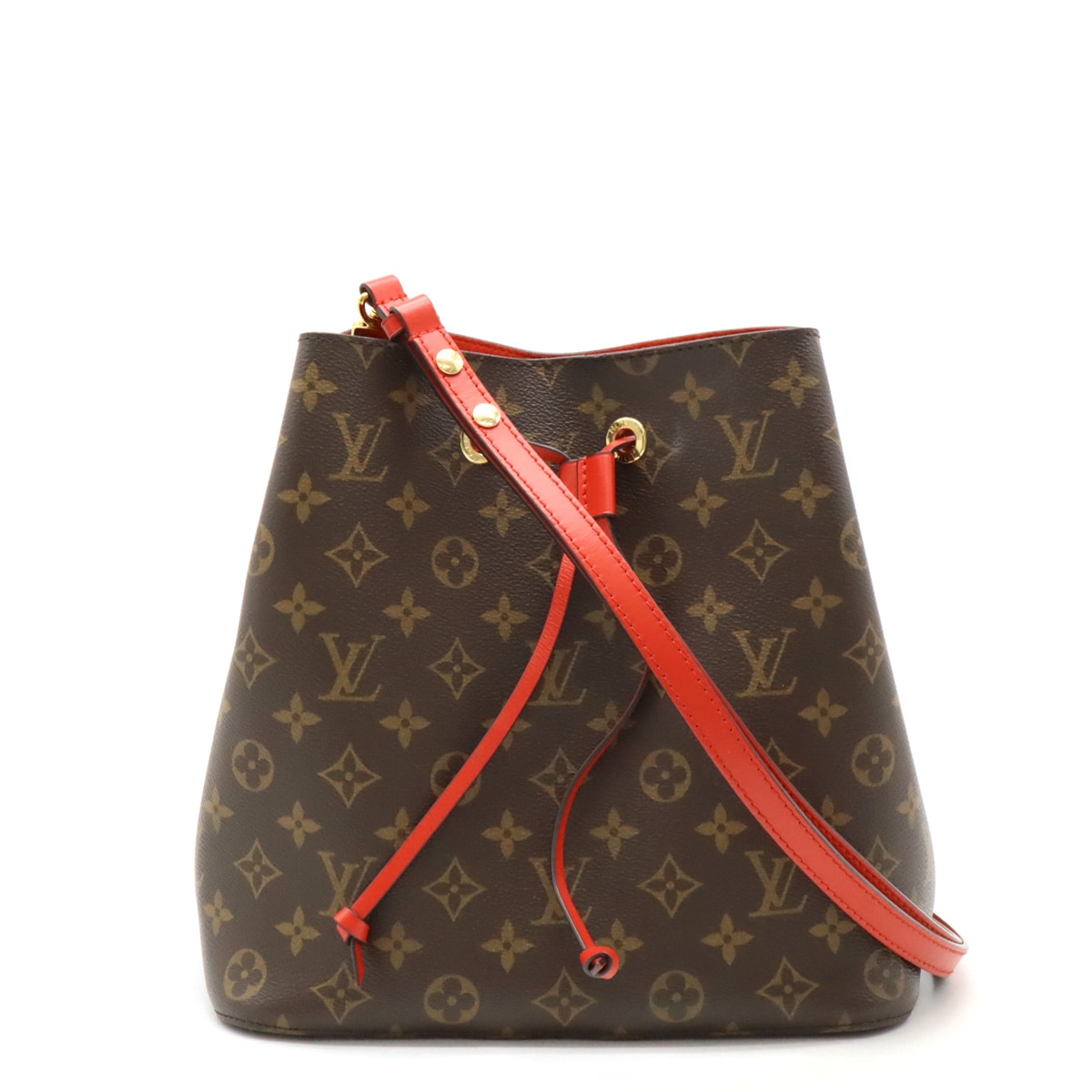 モノグラム ネオノエ ショルダーバッグ セミショルダー ワンショルダー 巾着型 コクリコ レッド 赤 M4402