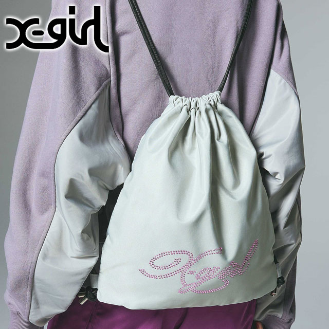 メール便 ラインストーン ナップサック [105254053008] RHINESTONE KNAPSACK レディース 鞄 ジムバッグ リュックサック グレー 正規取扱店