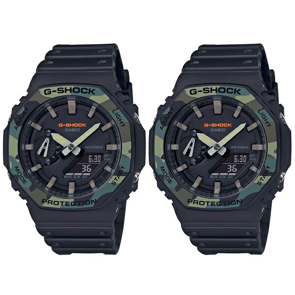 CASIO カシオ Gショック 腕時計 手表 おそろい ペアウォッチ 多機能 防水 アナデジ メンズ レディース 迷彩 ブラック GA-2100SU-1AGA-2100SU-1A 誕生日プレゼント ポ