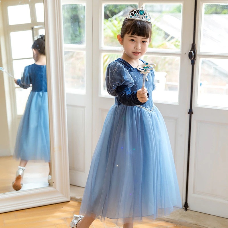【速達!】キャメルロリータ子供服アナと雪の女王のプリンセスドレス女の子ワンピースマントスカートプリンセス風