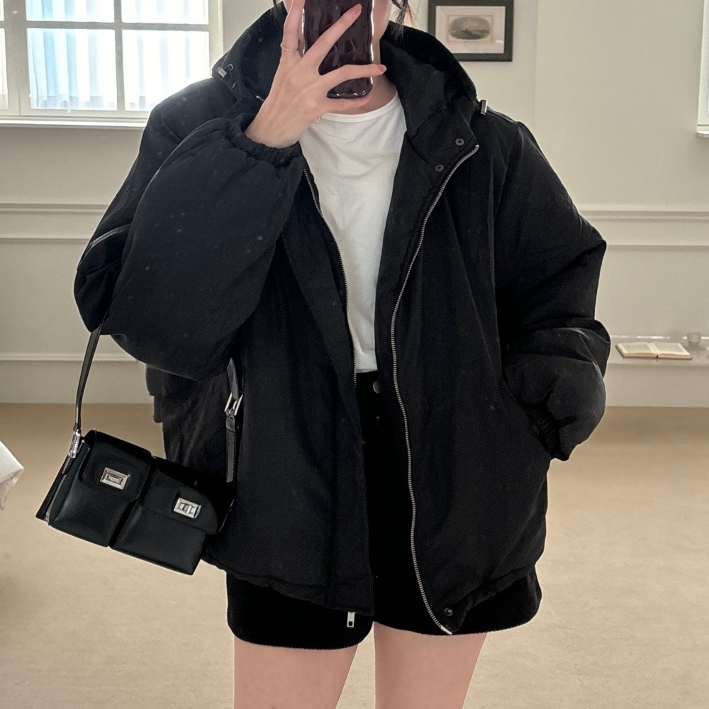 パーカー オーバーフィット ハーフ ダウン ジャンパー 3color