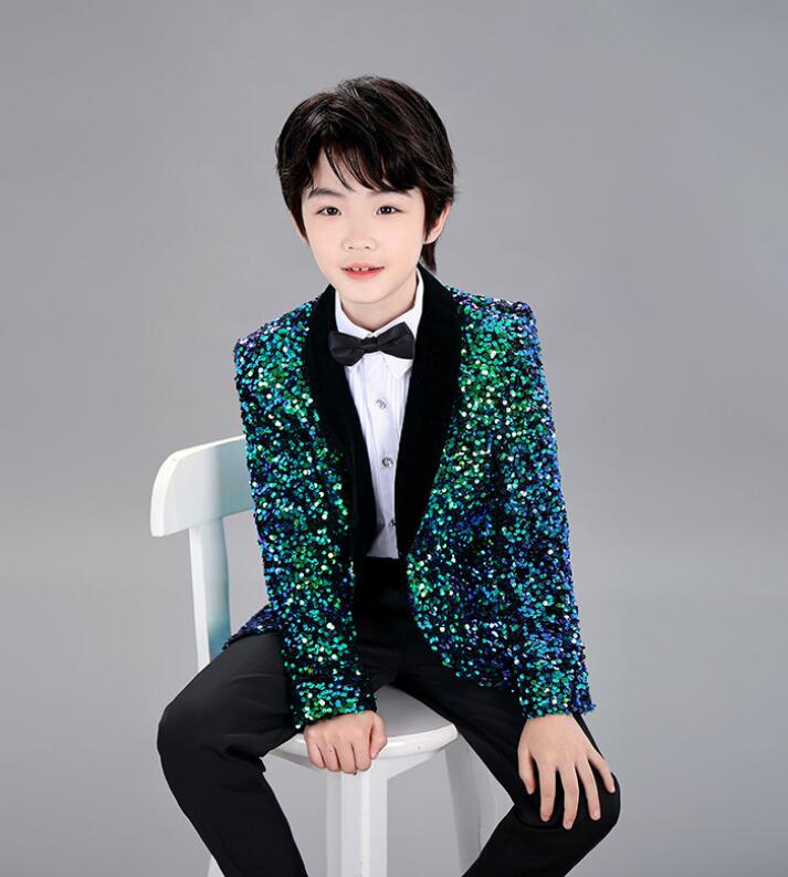 子供スーツジャケット 子供演出服 ハロウイン スパンコール付き 子供演出服 ステージ衣装 ダンス衣装 舞台衣装 男の子 スーツ 男児 子供服 ピアノ 発表会 卒業式 演出服　演劇オペラ声楽 コスプレ衣
