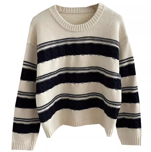 トップス セーター 長袖 ボリュームスリーブ クルーネック デザイン 美ライン ニュアンス 編み込み 伸縮性 ニット カラバリ ロマンチック かわいい 大人可愛い きれいめ シンプル カジュアル 大人