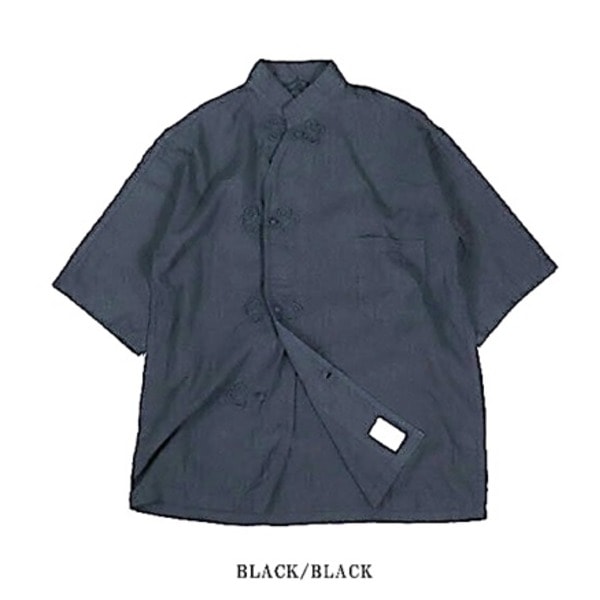 USタイプMEDスリーピングシャツ ハーフスリーブ復刻 ブラックxブラック S
