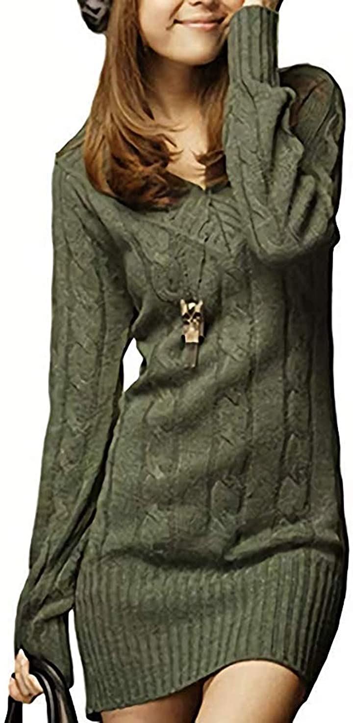 【SALE／60%OFF】 ケーブル編み セーター ニット 長袖 アスペルシオ レディース M 緑色(グリーン, ニットセーター その他 ワンピース・ドレス
