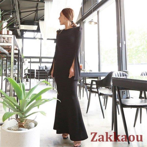 【限定SALE激安販売】人気おすすめ パーティードレス ロングワンピース レディース ドレス タイト長袖 40代 50代 大人 結婚式 演奏会 パーティー きれいめ