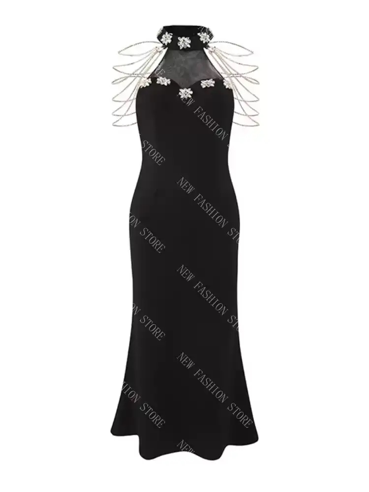 首掛け式ヒップバッグドレスイブニングドレス-69