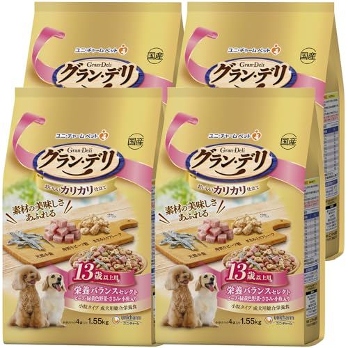 【ケース販売】 ドックフード カリカリ仕立て 13歳以上用 栄養バランスセレクト 6.2kg(1.55kg×4個)