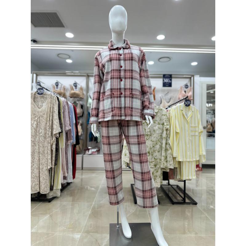 ポリ起毛モダンなチェック柄の女性パジャマWP8881A（スターフィールドCOEX）