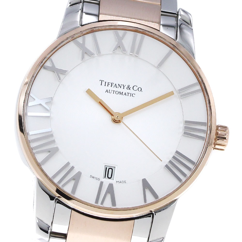 ティファニー TIFFANY&Co. Z1800.68.13A21A00A アトラスドーム デイト PGコンビ 自動巻き メンズ 良品 保証書付き_842383【中古】
