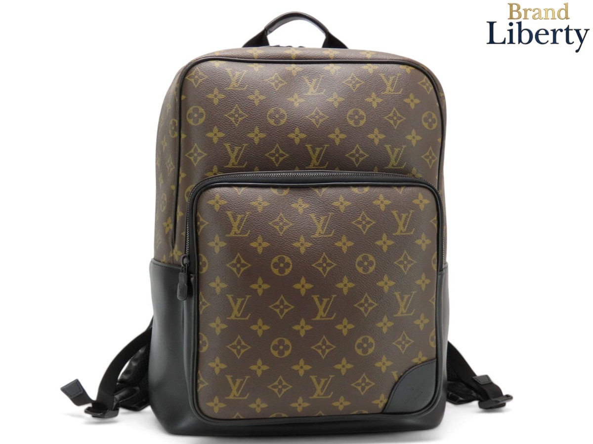 ほぼ新品ルイヴィトンLOUISVUITTONモノグラムマカサーディーンバックパックリュックサックダークブラウンブラックPVCレザーM45335