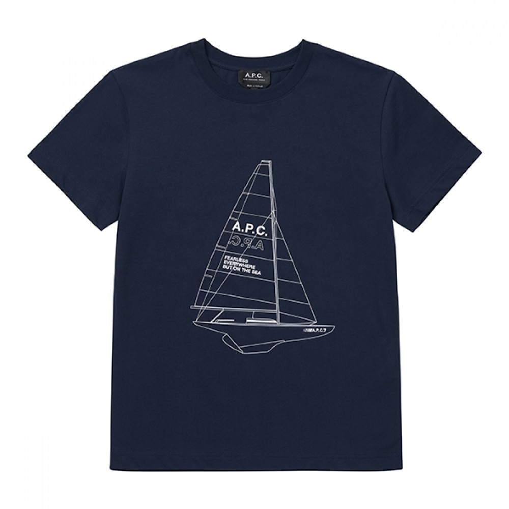 APESSE CODEU M26203 IAK ダークネイビージャンノットジャノセイルボートコモンショートスリーブTシャツ
