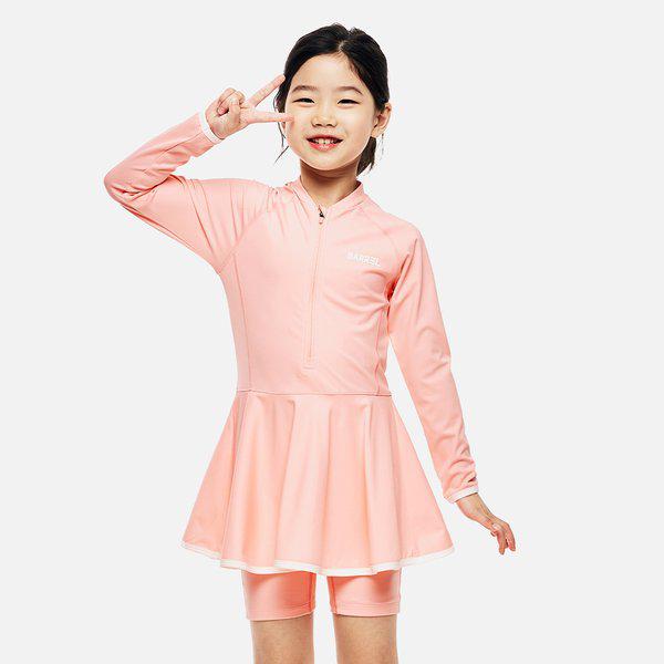 [] 女の子用エッセンシャルスカートラッシュスーツ ピンク (B6SKWRS302PNK)