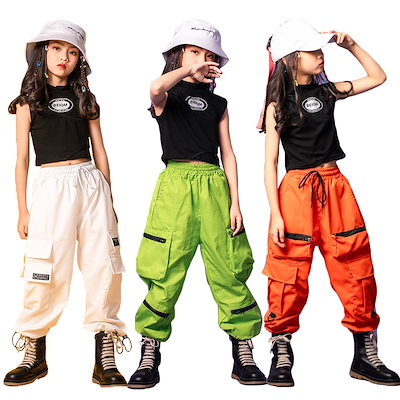 Qoo10 キッズ ダンス衣装 シャツ へそ出し パ キッズ