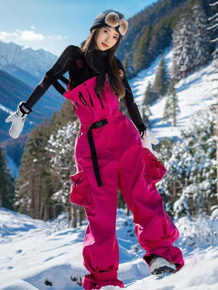 スノーボードウェア 2024 2025 つなぎ 単品 パンツ レディース オーバーホール パンツ スウェット スノボー スキーウェア スノボウェア 韓国風