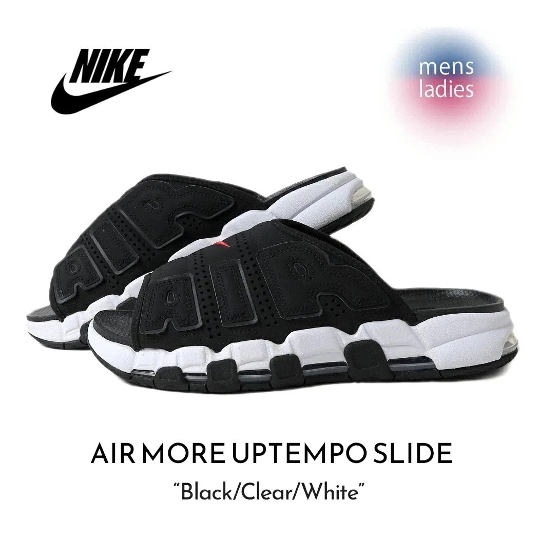 NIKE AIR MORE UPTEMPO SLIDE "Black/Clear/White" ナイキ エア モア アップテンポ スライド ( サンダル モアテン 黒 ブラック 白 ホワイト メンズ
