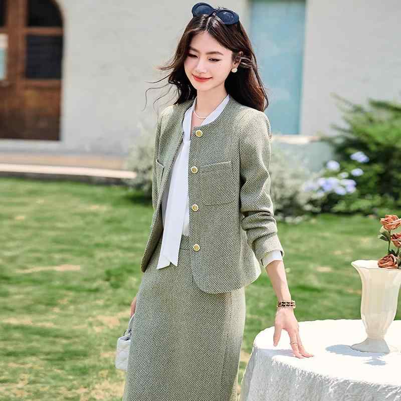 レディース スーツ ジャケット スカート セットアップ おしゃれ ファッション 秋 婦人服 ハイエンド 春秋 シンプル カジュアル エレガント スタイリッシュ