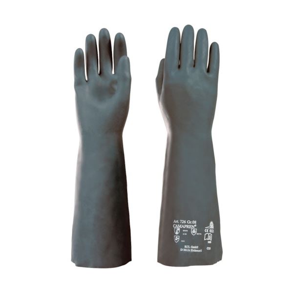 【激安セール】 黒 サイズ10（XL） 726 （まとめ）耐酸/アルカリ手袋 726JP-10 [x3セット] 1双 その他