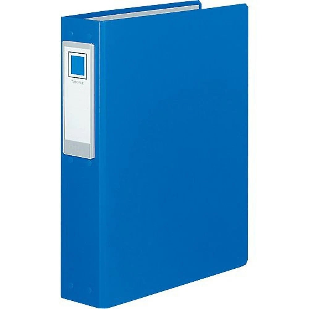 （まとめ買い）チューブファイル ロングボディ A4 2穴 400枚 青 フ-L640NB [x3]