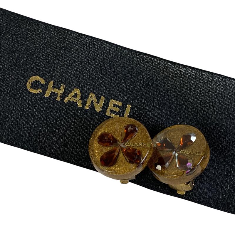 【最終処分SALE】CHANEL シャネル シャネル文字イヤリング ブラウン A-5808