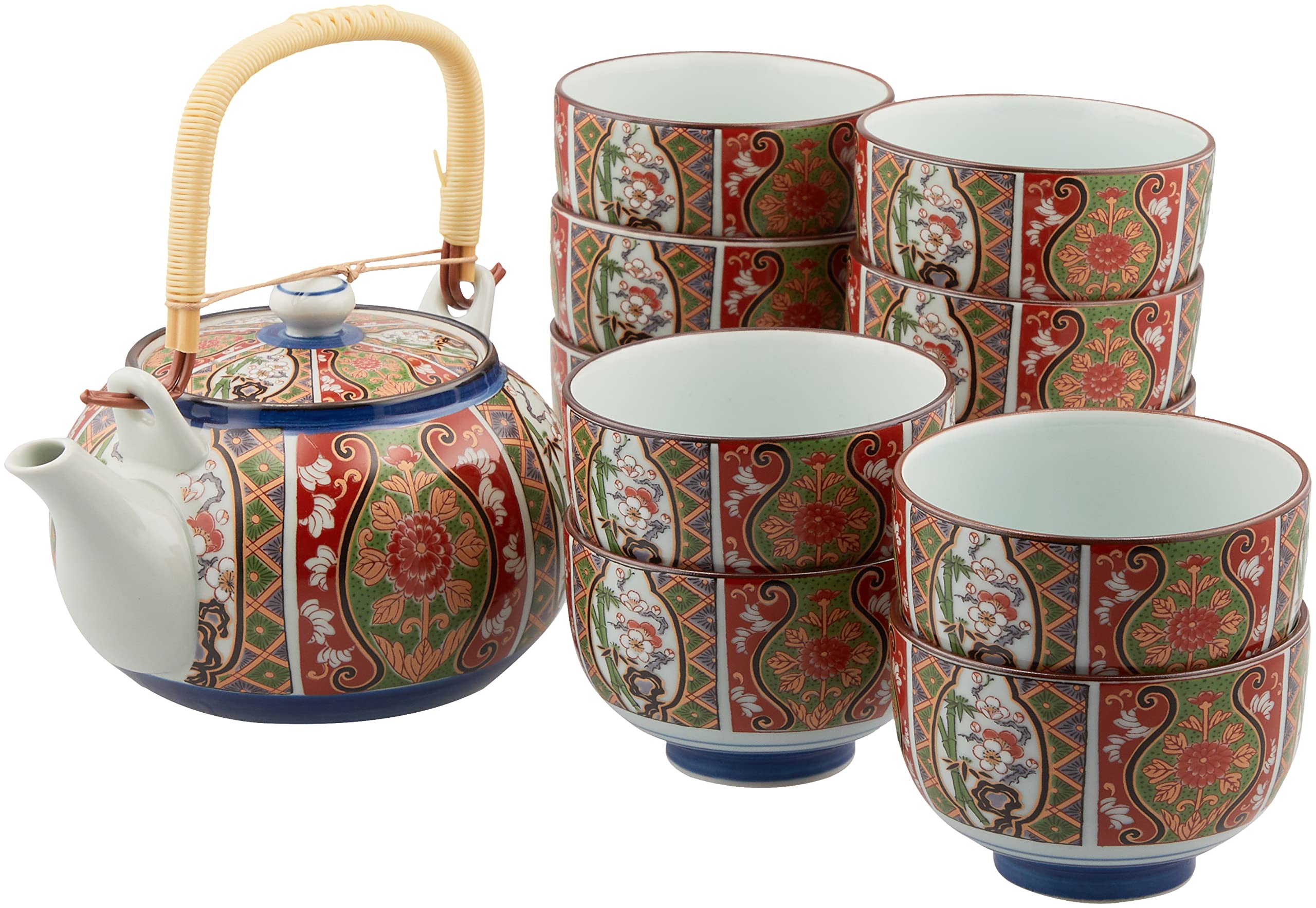 茶器 おしゃれ : 錦古伊万里 十客土瓶茶器 セット Japanese Tea set(Tea pot x1pcs/Cup x10pcs) Porcelain/Size(cm) 16.5x12.5x1