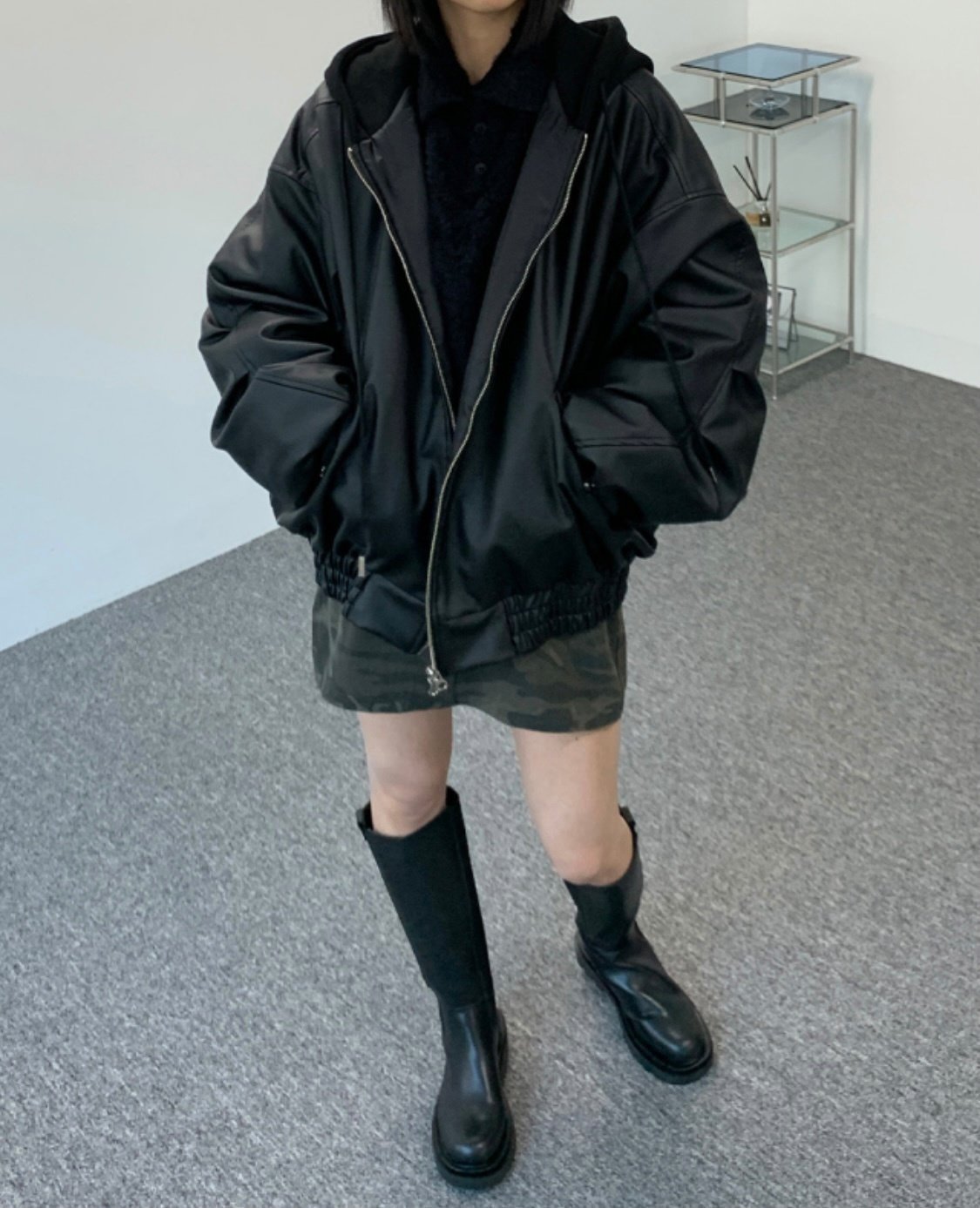 Fake leather ma-1 (quilted inner)