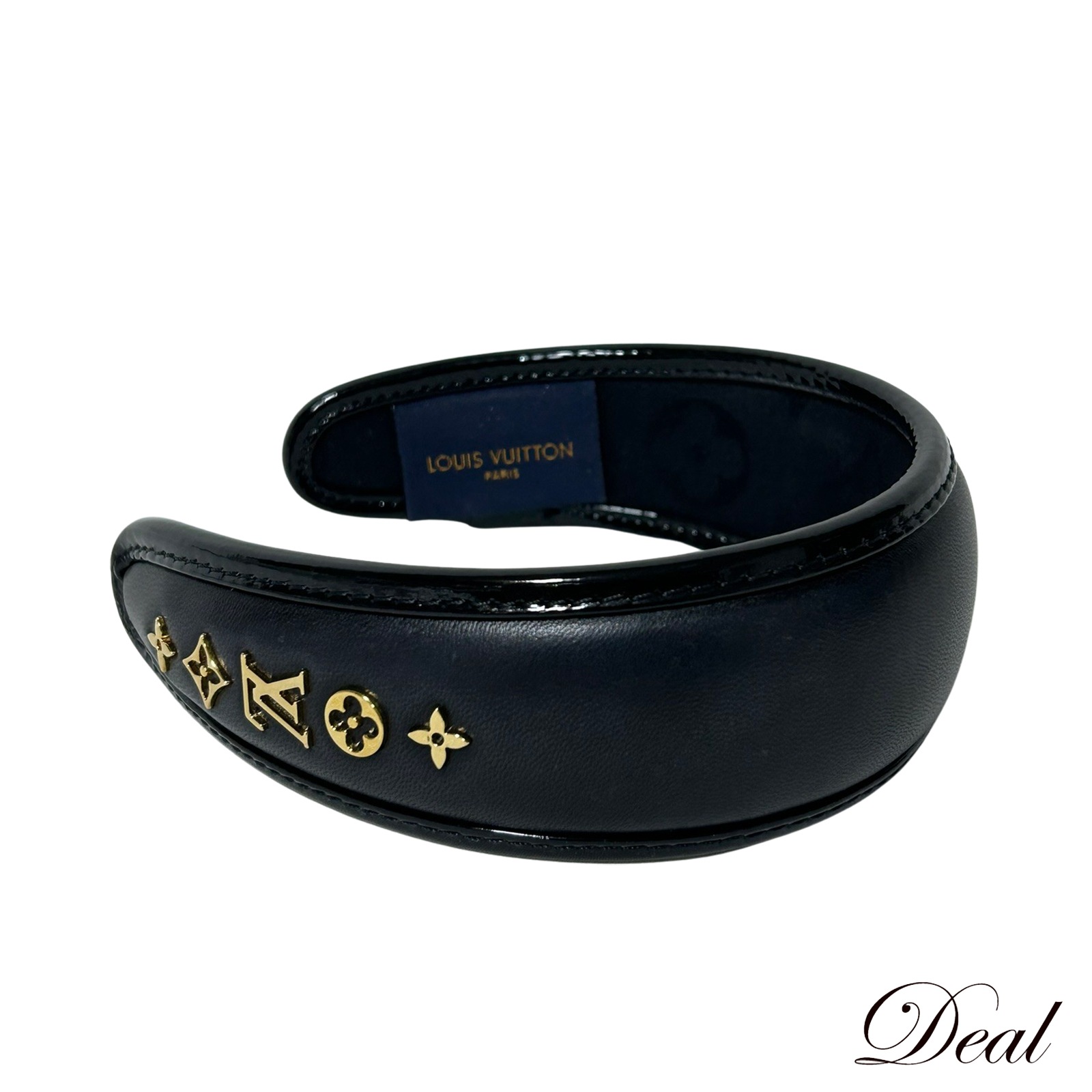 ルイ・ヴィトン クルーザー ヘッドバンド レザー M77396 ブラック レディース カチューシャLV