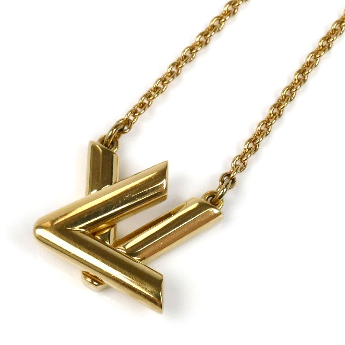 LOUIS VUITTON ルイ・ヴィトン LVロゴ GO-14 ネックレス M01729 LE5203 39-45.5cm レディース 中古