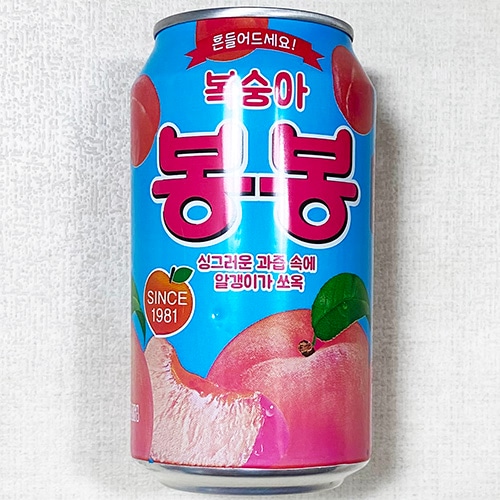 ボンボン ジュース もも 340ml x 24缶 韓国 食品 飲み物 顆粒 果実 丸入り お歳暮 お中元 ギフト プレゼント お贈り物