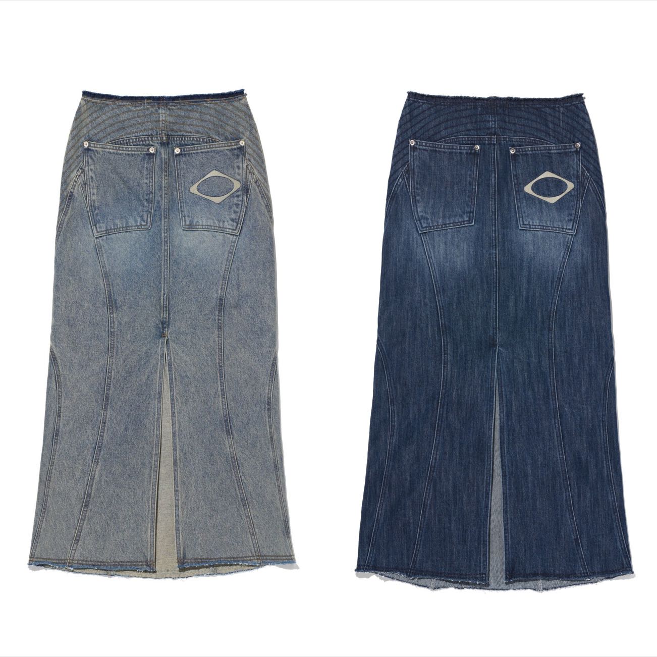 MAXI DENIM SKIRT (LIGHT BLUE/INDIGO)