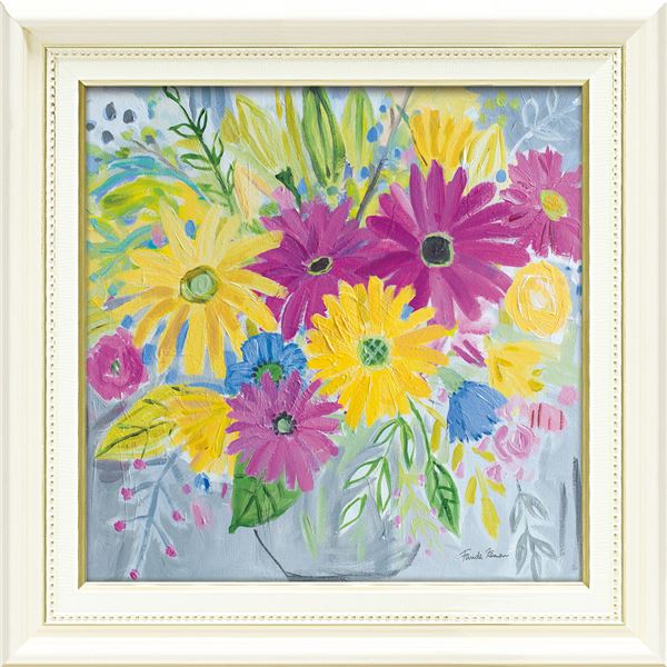 ユーパワー ファリダ/ザマン Gel加工 アートフレーム 「ハッピーフラワーズ」