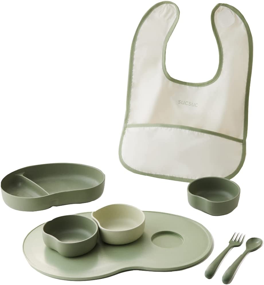 ベビー食器 子供用食器 食器セット おしゃれ 7点セット スクスク ギフトセット 離乳食 器 スプーン フォーク プレート ボウル スタイ 日本製 お食い初め キッズプレート お皿 こども レンジ