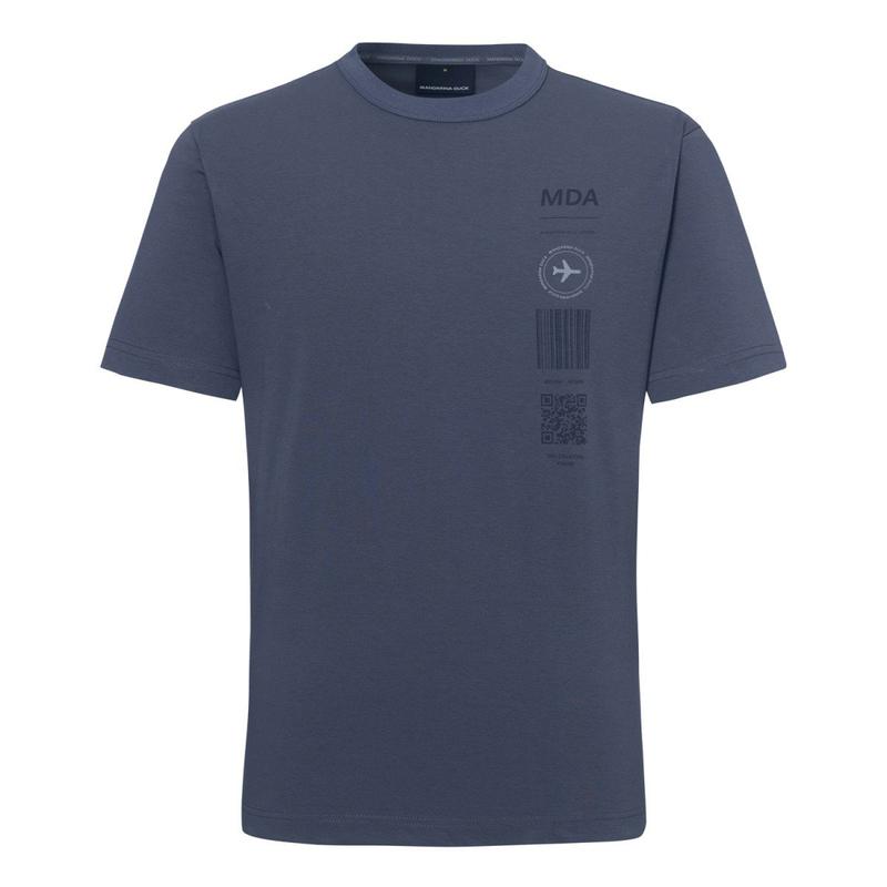 男性用ラギッジタググラフィックTシャツ BOARDING BGE09662