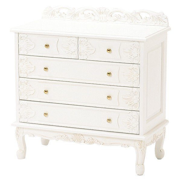 アンティーク調 ワイドチェスト 個分け引出し 猫脚 重厚感 彫刻 収納 タンス お姫様風 家具