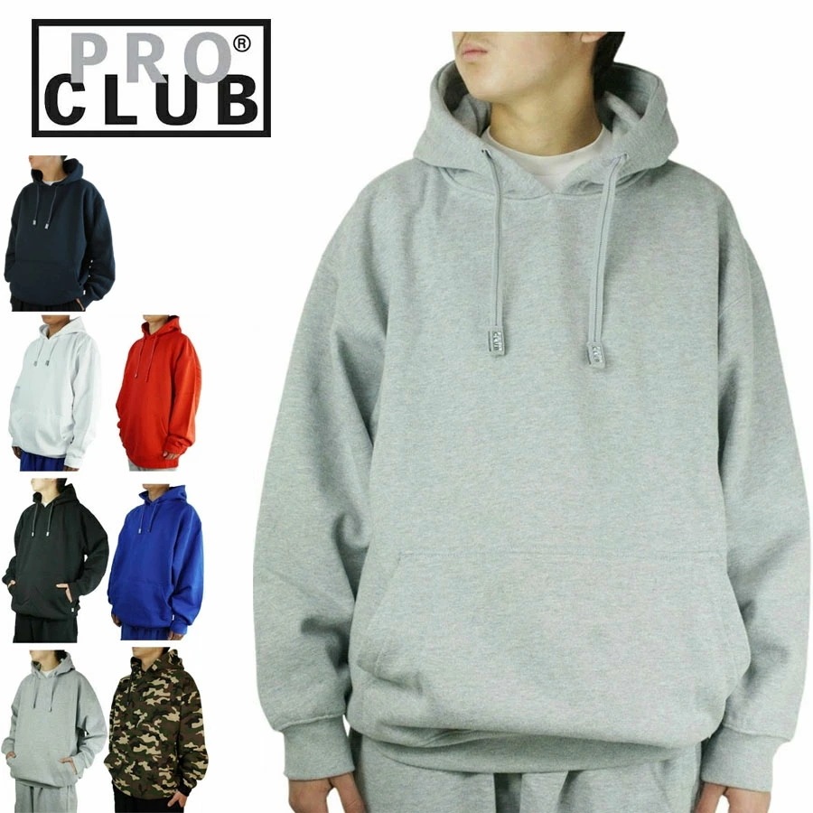 プロクラブ PRO CLUBメンズ パーカー PULLOVER HOOD HEAVY13OZヘビーオンスフーディー 142ブラック グレー ブルー ホワイト レッドB