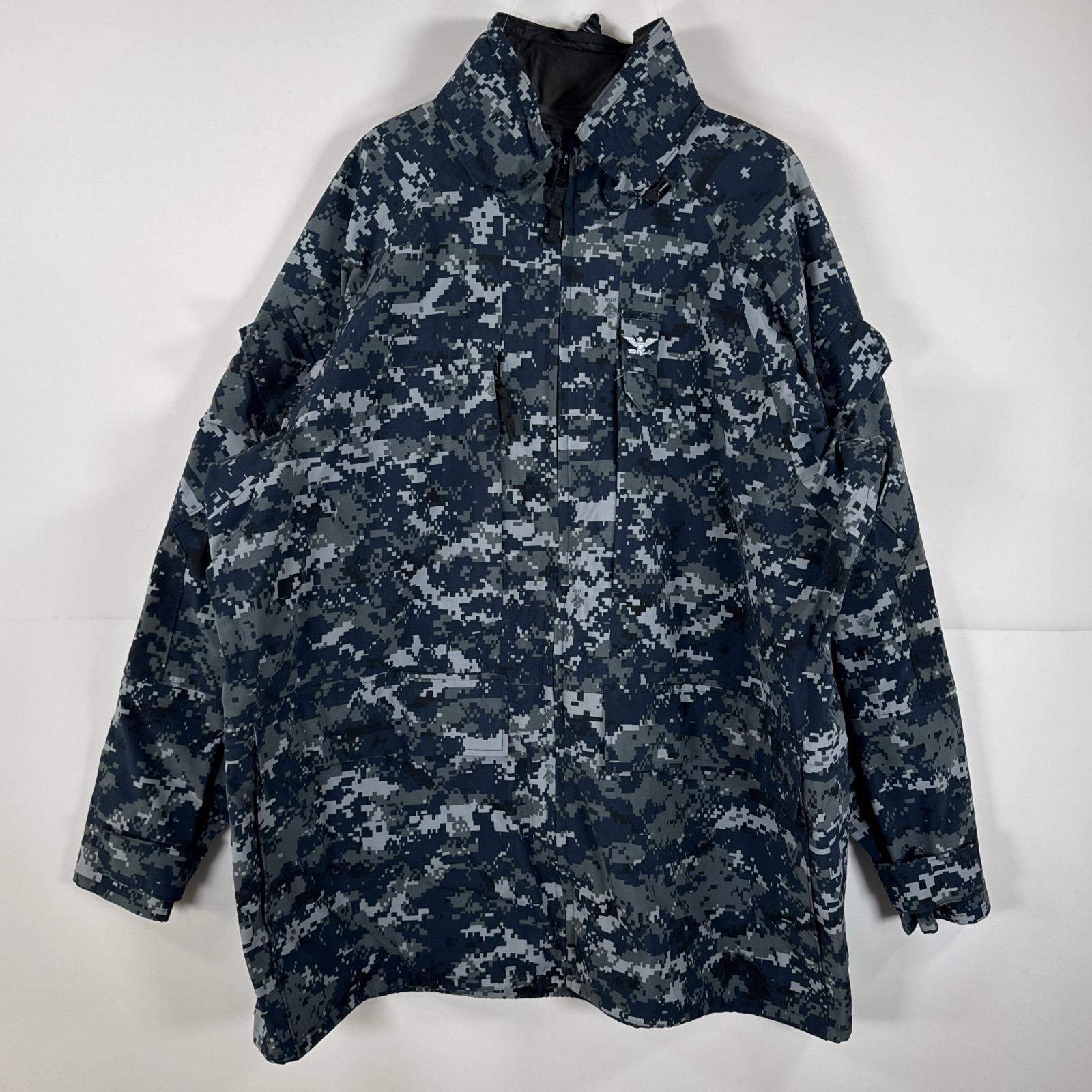 古着 ミリタリージャケット ECWCS GORE-TEX ブルーデジタル ゴアテックスパーカー デジカモ 米軍 実物 迷彩 Xlarge long ネイビー メンズ