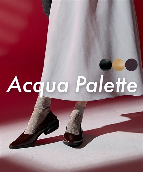 ラウンドトゥ スクエアトゥパンプス ワイズ４E ACQUA PALETTE アクアパレット