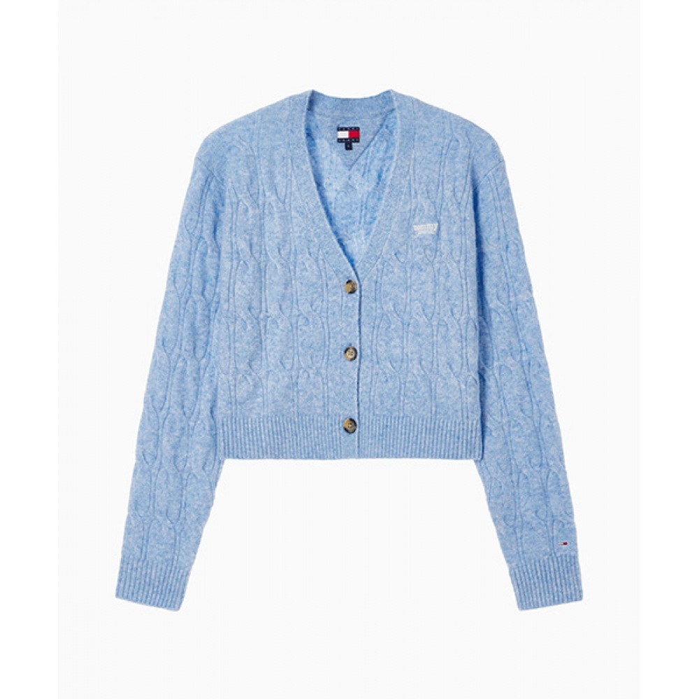 トミージーンズ Vネックケーブルカーディガン (T32F0KCD30TWT1C12)