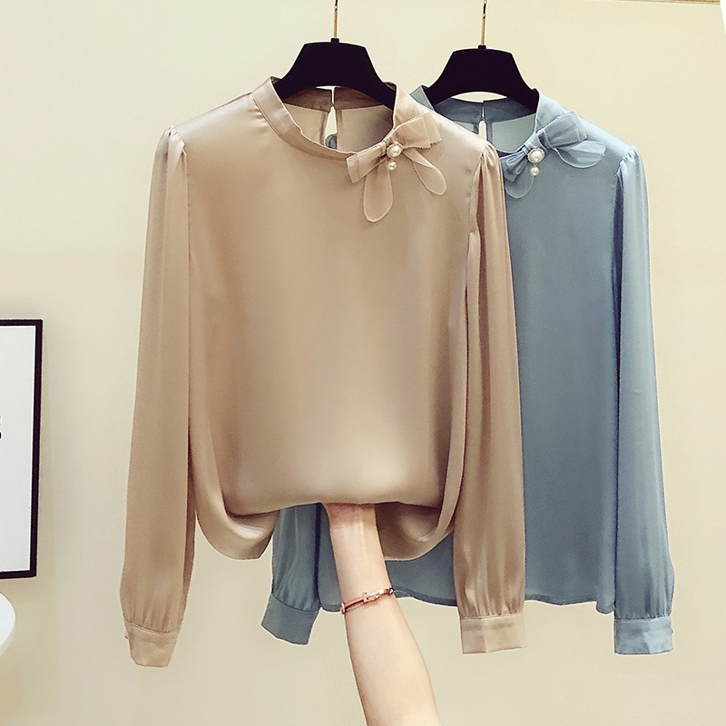 キレイめ シフォンシャツ トップス デート シャツ ブラウス プルオーバー 袖あり 長袖 ラウンドネック シフォン リボン ポリエステル かわいい 大人可愛い きれいめ シンプル 大人 上品 おしゃれ