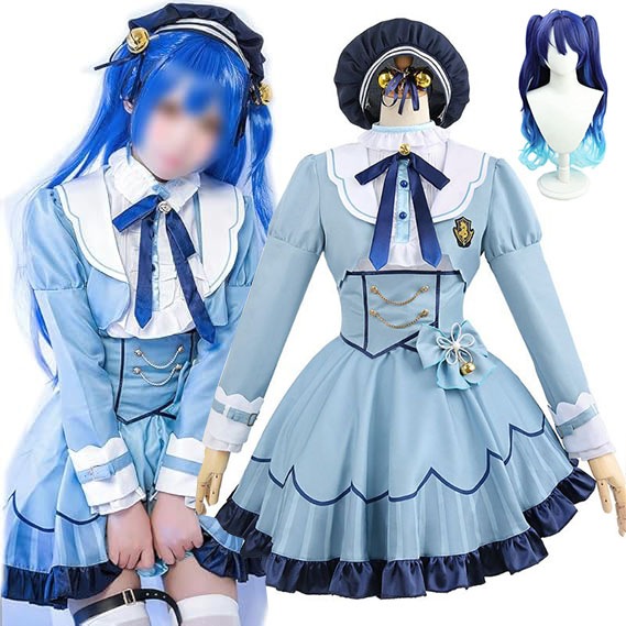 一部在庫あり にじさんじ 天宮こころ コスプレ衣装 あまみやこころ コスプレ 衣装 ハロウィン 水色 コスチューム 撮影 コスプレ衣装 ウィッグ 靴 追加可