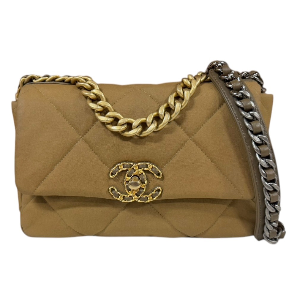 シャネル シャネル19 ショルダーバッグ コットンキャンバス AS1160 ブラウン CHANEL 中古 231,000円