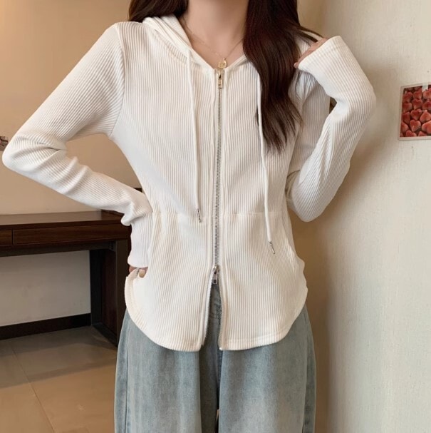 プラスサイズ ジャケット フード付き ジッパー カーディガン パーカー 長袖 ニット かわいい 大人可愛い きれいめ シンプル カジュアル 大人 上品 おしゃれ お洒落 かっこいい レトロ 大人女子