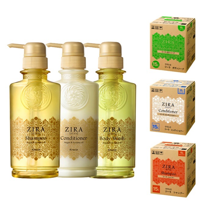 ZIRA ジーラ シャンプー＆コンディショナー＆ボディソープ 15L業務用詰替え ３ケースセット