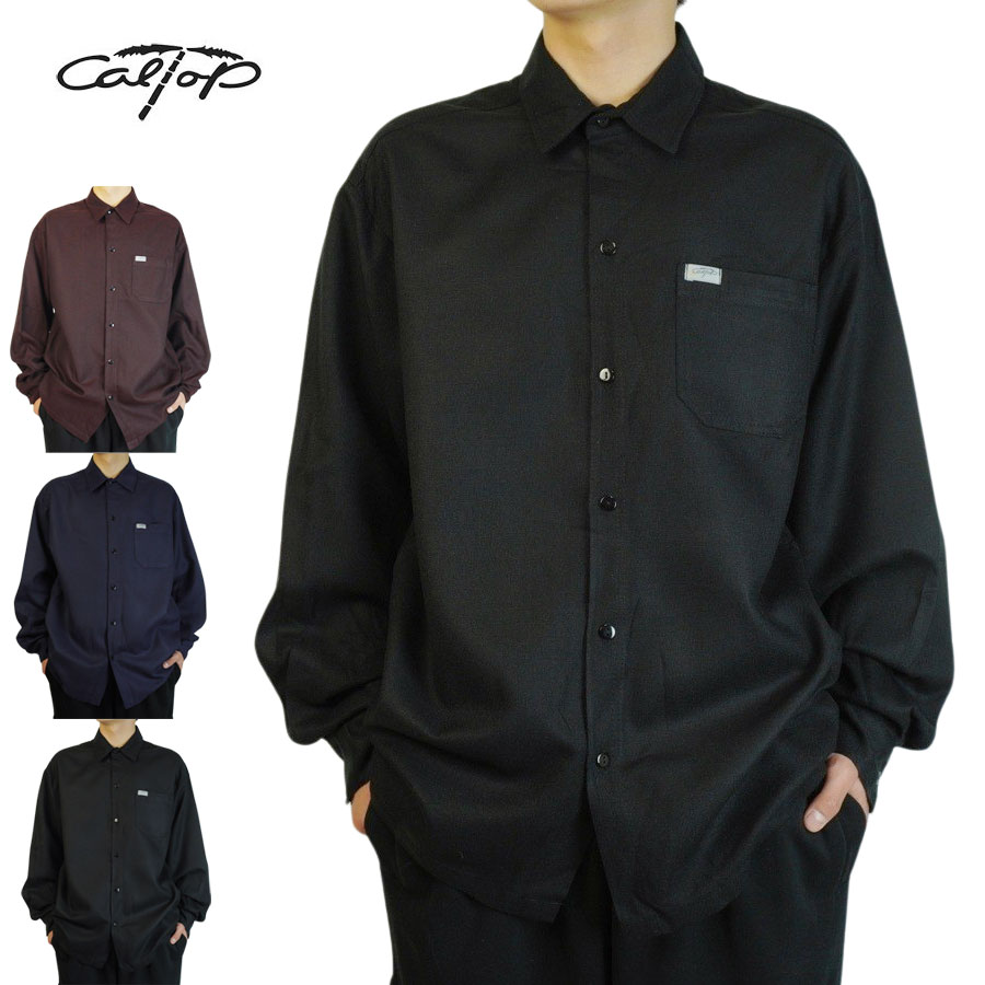 CALTOP キャルトップ カルトップメンズ シャツ2000 SOLID LONG SLEEVE SHIRTSソリッド ロングスリーブシャツBLACK(ブラック