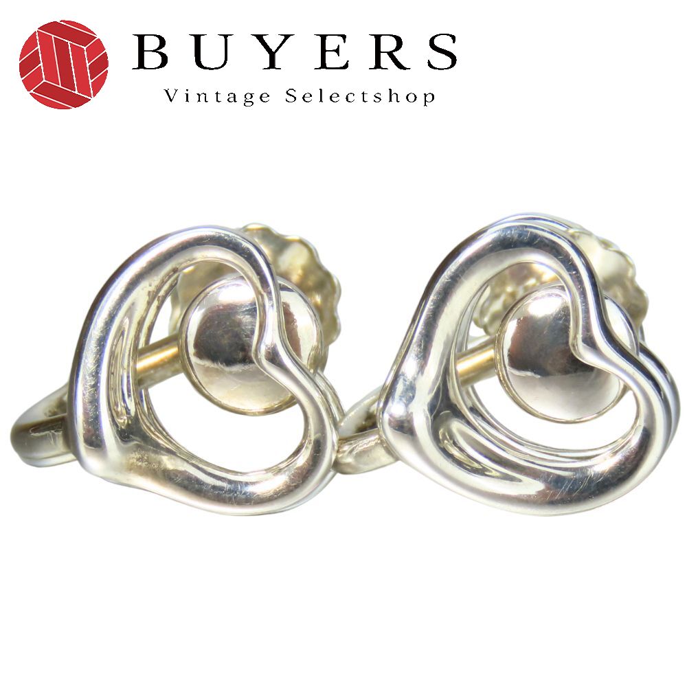 中古 イヤリング オープンハート シルバー925 約2.2g シルバー かわいい おしゃれ レディース 女性